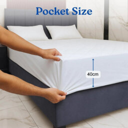 Extra Deep Quilted Mattress Protector Bed Topper Cover Fitted Sheet Pad - thumbnail 1