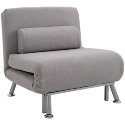 Wyld Haus Kano Fabric Grey Futon Sofa Chair - Adjustable Backrest, Single Bed Conversion, Soft-Touch Fabric - thumbnail 2