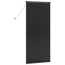 Berkfield Window Blind With Curtains Manual Black Aluminium - thumbnail 7