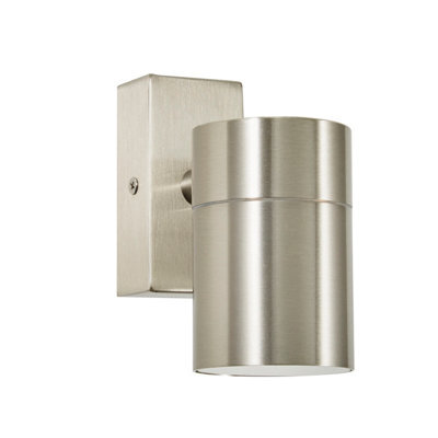 Generic Zinc Leto Fixed Up Or Down Gu10 Wall Light Ip44 Sst Wall Light Stainless Steel Zn-37940-Sst