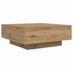 Berkfield Coffee Table With Led Lights Artisan Oak 80X80X31 Cm - thumbnail 5
