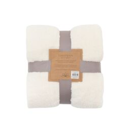 Gallery™ Cream Teddy Fleece Plain Throw (L) 180Cm X (W) 140Cm - thumbnail 6