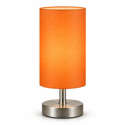 Billtix Pink Bedside Touch Table Lamp Dimmable Led Desk Light Fabric Shade Chrome Base Modern Bedroom Night Light Decorative Lamp - image 1