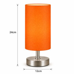 Billtix Pink Bedside Touch Table Lamp Dimmable Led Desk Light Fabric Shade Chrome Base Modern Bedroom Night Light Decorative Lamp - thumbnail 3