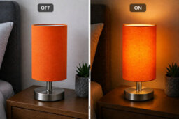 Billtix Pink Bedside Touch Table Lamp Dimmable Led Desk Light Fabric Shade Chrome Base Modern Bedroom Night Light Decorative Lamp - thumbnail 4
