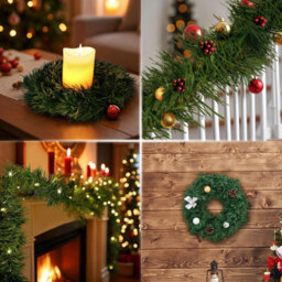 Pelle & Sol Extra-Long 16M (52Ft) Green Tinsel Christmas Garland - Flexible Plain Pvc Foliage For Trees, Mantels & Outdoor Decor - thumbnail 5