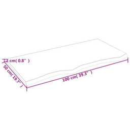 Berkfield Wall Shelf Light Brown 100X50X2 Cm Treated Solid Wood Oak - thumbnail 4