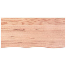 Berkfield Wall Shelf Light Brown 100X50X2 Cm Treated Solid Wood Oak - thumbnail 2