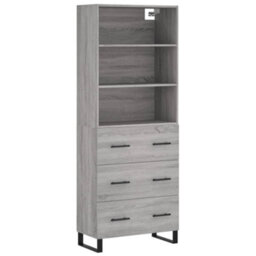 Berkfield Highboard Grey Sonoma 69.5X34X180 Cm Engineered Wood - thumbnail 2