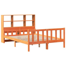 Berkfield Bookcase Bed Without Mattress Wax Brown 150X200 Cm King Solid Wood - thumbnail 3