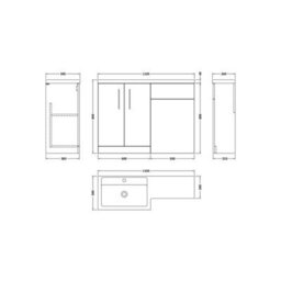 Level Bathroom Bundle Floor Standing Vanity Basin And Wc Unit With Pan, Seat And Cistern - Left Hand - Dark Grey - Balterley - thumbnail 2