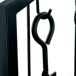 Crystals 2 Tier Firewood Rack Black Log Holder With Hooks & 4 Tools For Wood Storage - thumbnail 5