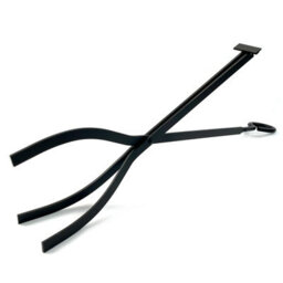 Crystals 2 Tier Firewood Rack Black Log Holder With Hooks & 4 Tools For Wood Storage - thumbnail 6