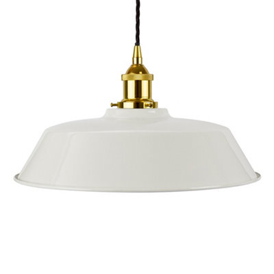 Pale Grey Chancery Painted Dome Pendant Light With Gold Lamp Holder And Black Twisted Cable - Se Home - image 1