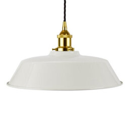 Pale Grey Chancery Painted Dome Pendant Light With Gold Lamp Holder And Black Twisted Cable - Se Home - thumbnail 1