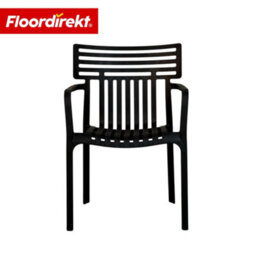 Floordirekt Stackable Garden Chair Weather Resistant Uv Protected Patio Balcony Dining Seat Black 60 X 51 Cm - thumbnail 1