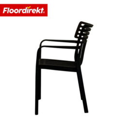 Floordirekt Stackable Garden Chair Weather Resistant Uv Protected Patio Balcony Dining Seat Black 60 X 51 Cm - thumbnail 6