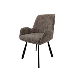 Fwstyle Set Of 2 Amelia Fawn Chenille Upholstered Swivelling Dining Chairs - thumbnail 4