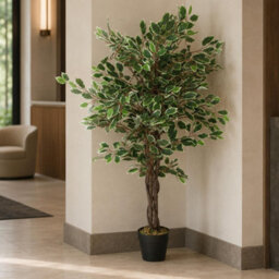 Leaf Artificial 130Cm Large Realistic White Edge Ficus Artificial Plant Tree - thumbnail 4