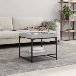 Berkfield Stylish Coffee Table Grey Sonoma 49.5X49.5X45 Cm Engineered Wood - thumbnail 2