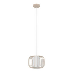 Eglo Terrarosa Wireframe Steel And Fabric Contemporary Single Pendant, Sandy - thumbnail 2