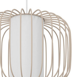 Eglo Terrarosa Wireframe Steel And Fabric Contemporary Single Pendant, Sandy - thumbnail 3