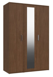 Hazlemere 3 Door Robe With Mirror - Walnut On Express Delivery And Ready Assembled - thumbnail 1