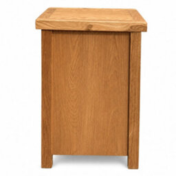 Rustic Oak 3 Drawer Assembled Bedside Table Chrome Handles - thumbnail 4