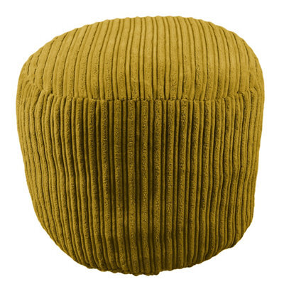 istyle mode Mustard Jumbo Cord Footstool Oval Pouffe, Corduroy Ottoman Bean Bags 40Cm X 35Cm - image 1