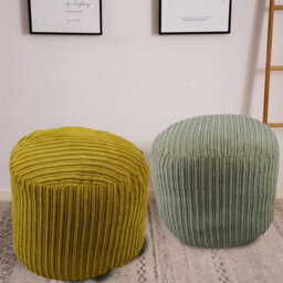 istyle mode Mustard Jumbo Cord Footstool Oval Pouffe, Corduroy Ottoman Bean Bags 40Cm X 35Cm - thumbnail 5