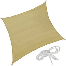 Tectake Shade Sail - Rectangular With Uv Protection 50+, Water-Repellent - 4 X 4 M - Beige