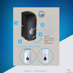 Pro-Kleen Prowashroom 750Ml Soap Dispenser In Black - thumbnail 4