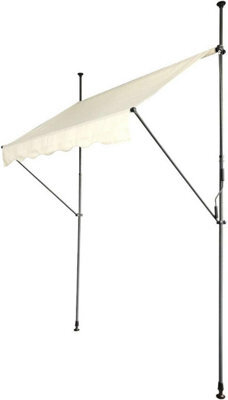 Evre Beige 2 X 1.5M Adjustable Clamp Awning Canopy Sun Shade Shelter Anti-Uv, Waterproof, No Drill. - image 1