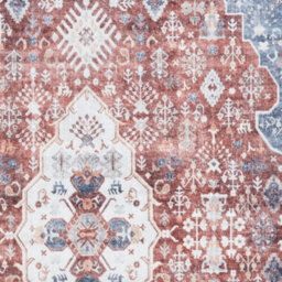 Red Traditional Bordered Geometric Rug Easy To Clean Living Room And Bedroom-120Cm X 170Cm - thumbnail 3