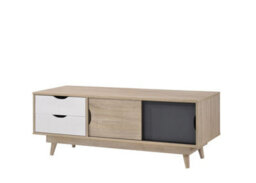 Timber Art Design Alford Scandinavian Tv Unit Stand 120Cm Media Cabinet + Drawers Oak Grey - thumbnail 2