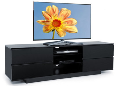 "Centurion Supports Avitus Gloss Black With 4-Black Drawers And 2 Shelves Up To 65"" Led, Lcd, Plasma Tv Stand" - image 1