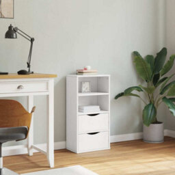 Walplus Side Cabinet With Drawers Odda White 40X24X79 Cm Solid Wood Pine - thumbnail 4