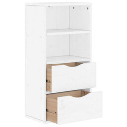 Walplus Side Cabinet With Drawers Odda White 40X24X79 Cm Solid Wood Pine - thumbnail 5