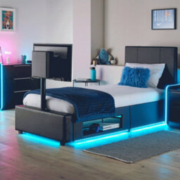 X Rocker Xr Living Ava Pu Single Tv Bedwith Underbed Lights - Black