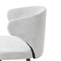 Thehotsale Grey Set Of 2 Chenille Dining Chairs With Ergonomic Backrest And Oak Wood Legs - thumbnail 5