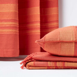 Homescapes Cotton Morocco Striped Terracotta Throw, 150 X 200 Cm - thumbnail 6