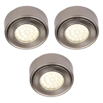 Litecraft 3 Pack Laghetto Satin Nickel Warm White Laghetto Kitchen Led Under Cabinet Light - image 1