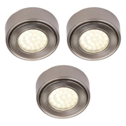 Litecraft 3 Pack Laghetto Satin Nickel Warm White Laghetto Kitchen Led Under Cabinet Light