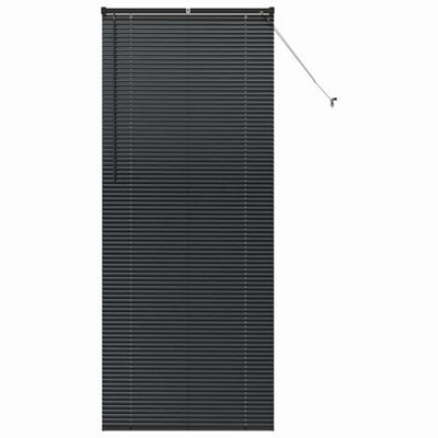 Berkfield Modern Window Blind With Curtains Manual Black Aluminium