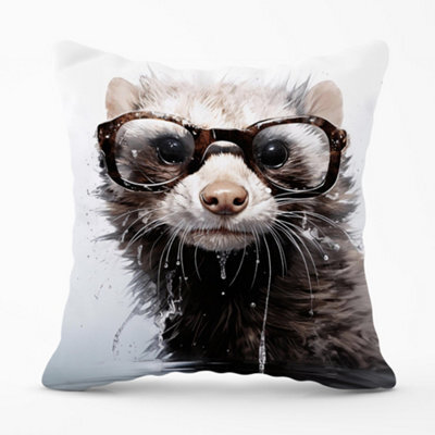 Warren Reed Designer Splashart Ferret Cushions 60Cm X 60Cm - image 1