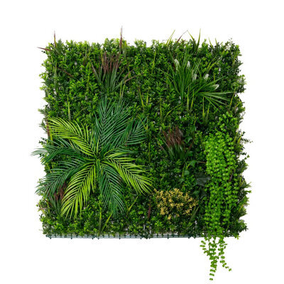 MonsterShop Artificial Plant Wall Panel 100 X 100Cm Alina Living Foliage Greenery Tiles Indoor Outdoor Weather & Uv Resistant - image 1