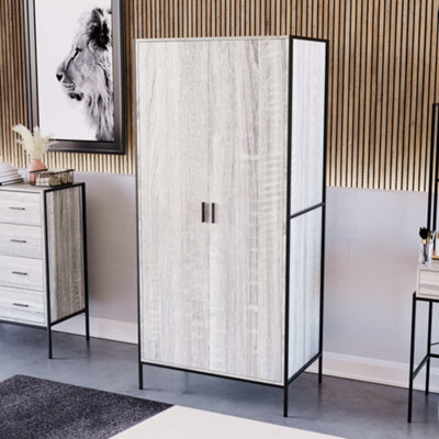 Lassic Vida Designs Brooklyn Grey 2 Door Wardrobe (H)1800mm (W)830mm (D)520mm - image 1