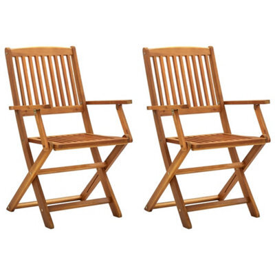 Berkfield Folding Outdoor Chairs 2 Pcs Solid Acacia Wood - image 1