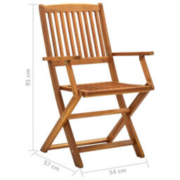 Berkfield Folding Outdoor Chairs 2 Pcs Solid Acacia Wood - thumbnail 9
