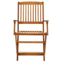 Berkfield Folding Outdoor Chairs 2 Pcs Solid Acacia Wood - thumbnail 3